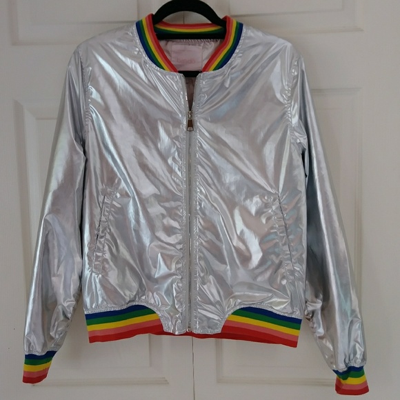 silver rainbow jacket